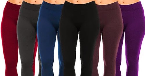 4 Pack: Ladies Fleece Lined Tights-Leggings in Assorted Colors ~ Smart ...