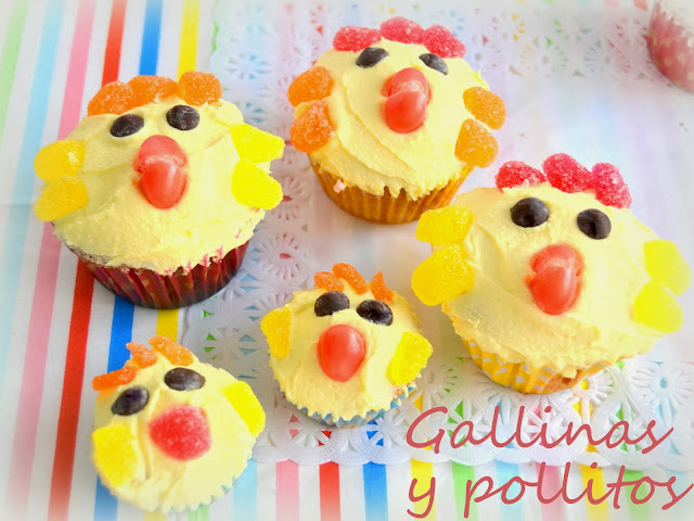 Cup cakes, magdalenas, decoradas de animalitos, gallinas, cerditos y ovejas. Fáciles, rápidos, para hacer con niños, ideales para fiestas de cumpleaños