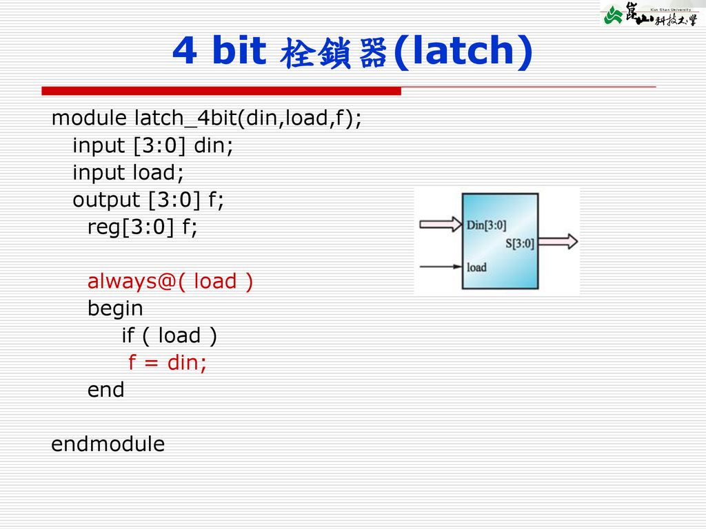 alex9ufo 聰明人求知心切 4bit latch in Verilog