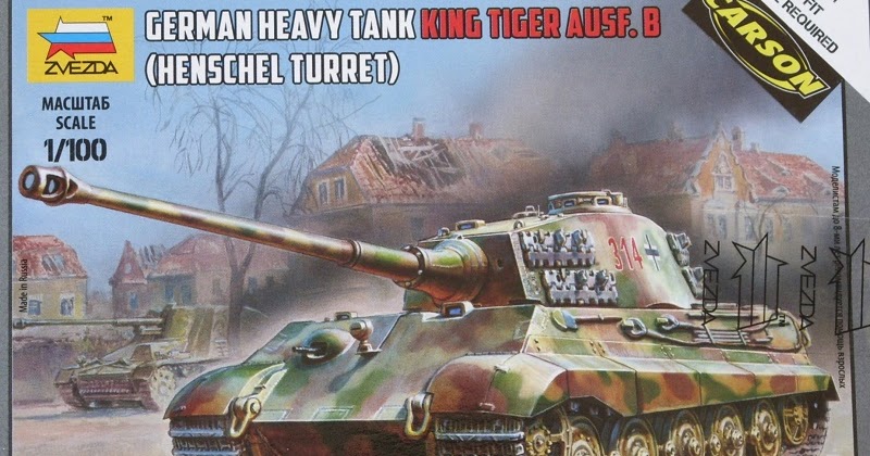 1/100 King Tiger II Ausf B with Henchel turret 15mm Flames Of War Zvezda War