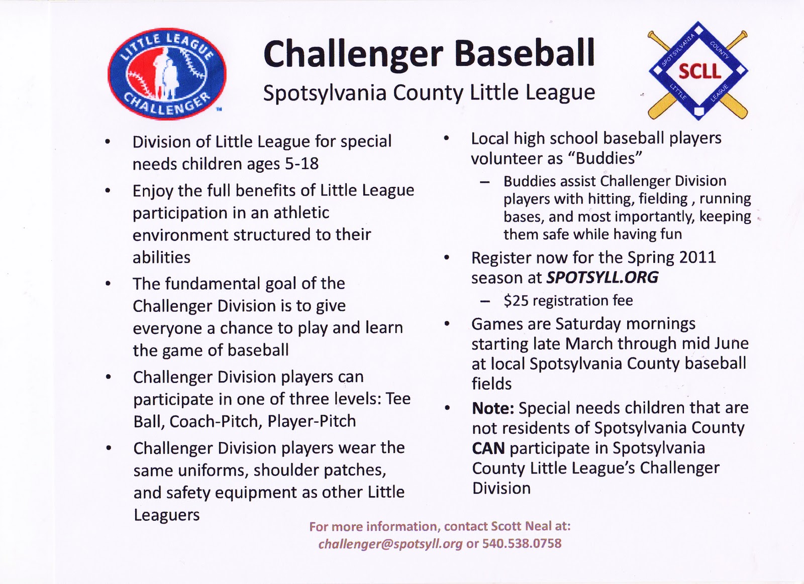 Down Syndrome Association of Fredericksburg Challenger Baseball