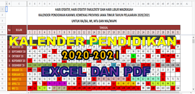 Download Kalender Pendidikan 2020 / 2021 Excel dan PDF