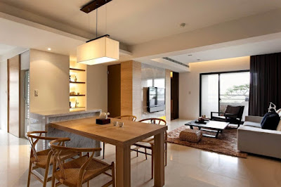 Desain Interior Ruang Keluarga dan Ruang Makan Menyatu