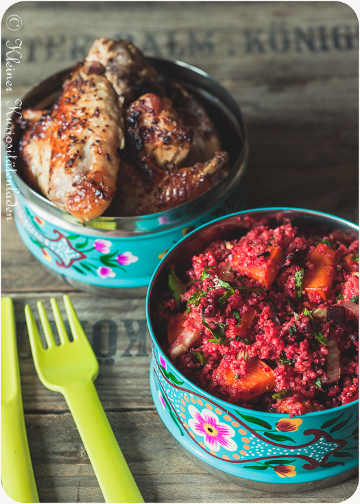 Kisir mit ofengebackener Roter Beete und Kürbis 