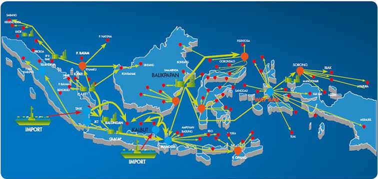 Distributor Supplier Agen Resmi Harga Solar Industri Murah peta Distribusi