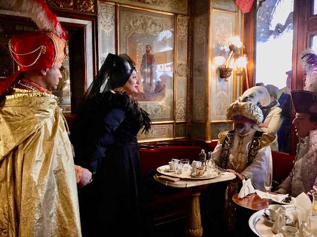 Carnival Revelers at Caffè Florian - Photo: Cat Bauer Venice Blog Carnival Revelers at Caffè Florian - Photo: Cat Bauer Venice Blog