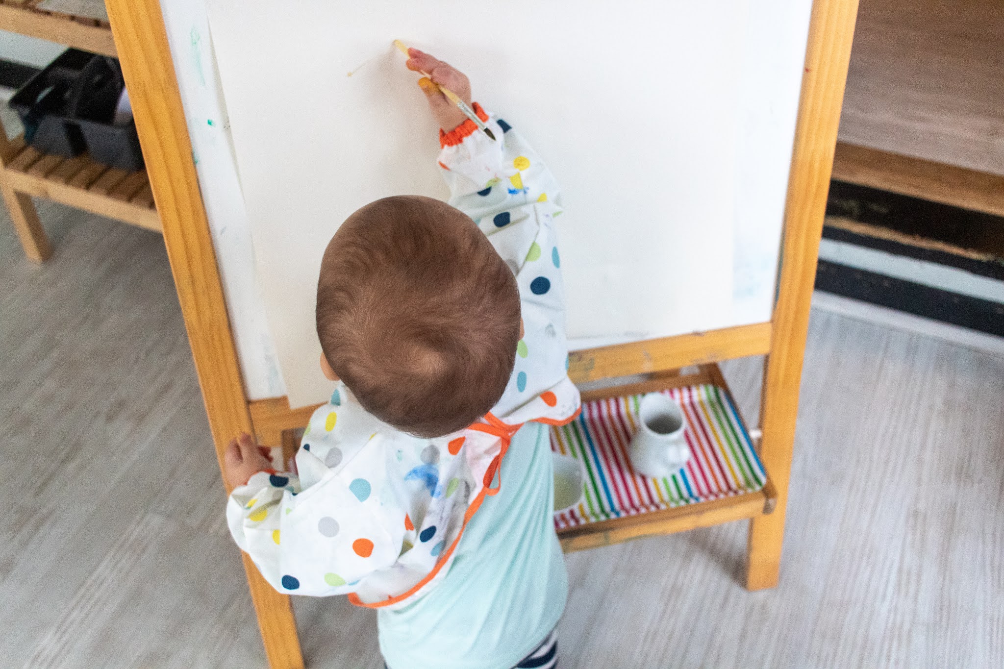 Toddler Watercolor Painting, Keeping it Neat - TinkerLab