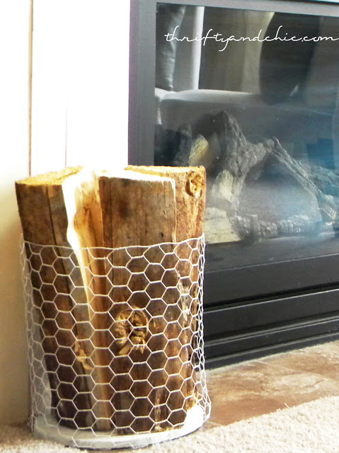 http://www.thriftyandchic.com/2011/09/chicken-wire-firewood-holder.html