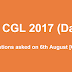 SSC CGL 2017 Questions asked 6 August 2017