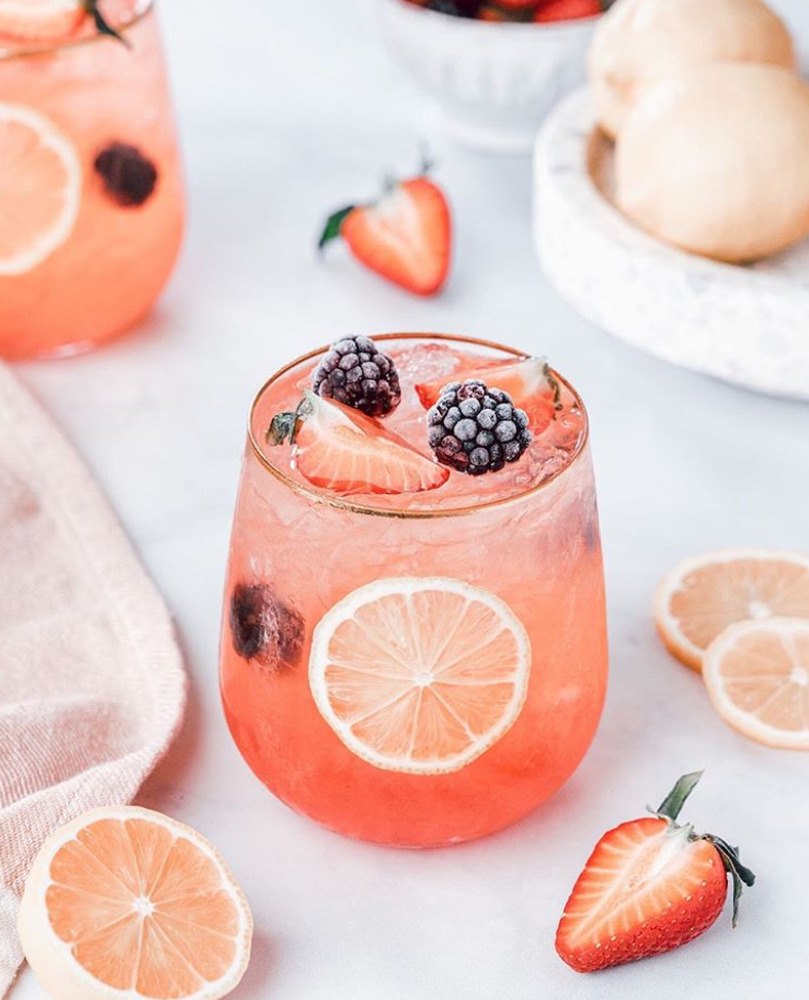 Lemony Berry Prosecco Cocktail