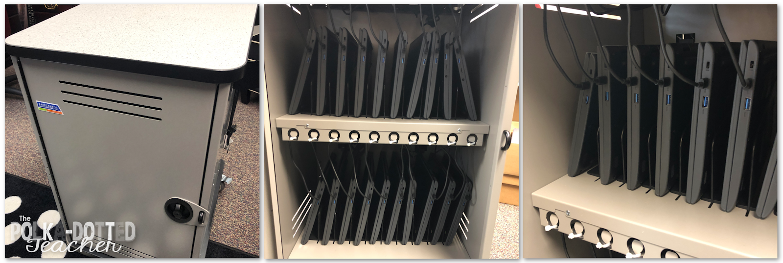 The Polkadotted Teacher Chromebook Cart Organization