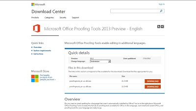  Microsoft Office Proofing Tools 2013 Preview, Office Aplication