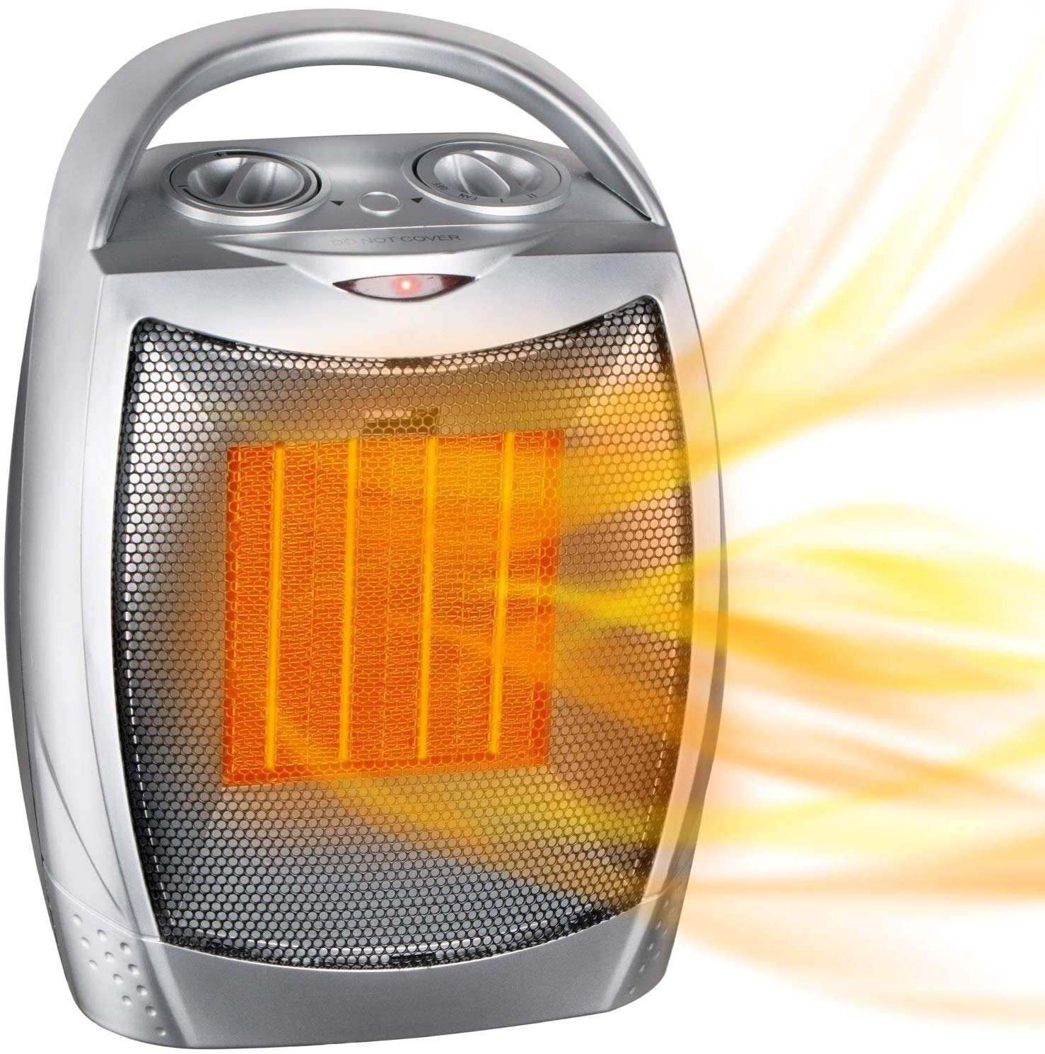1500W / 750W Ceramic Space Heater with Overheat Protection & TipOver