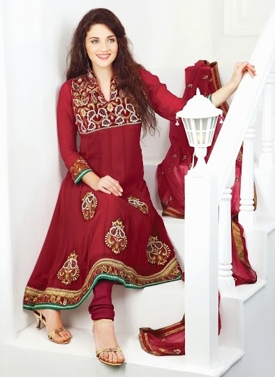Front Open Frocks Collection 2014-2015 | Front Open Embroidered Dresses 2014 | She-Styles