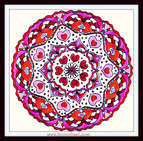 Mandalas on Monday ©BionicBasil® Colouring With Cats Mandala #94 coloured by Cathrine Garnell