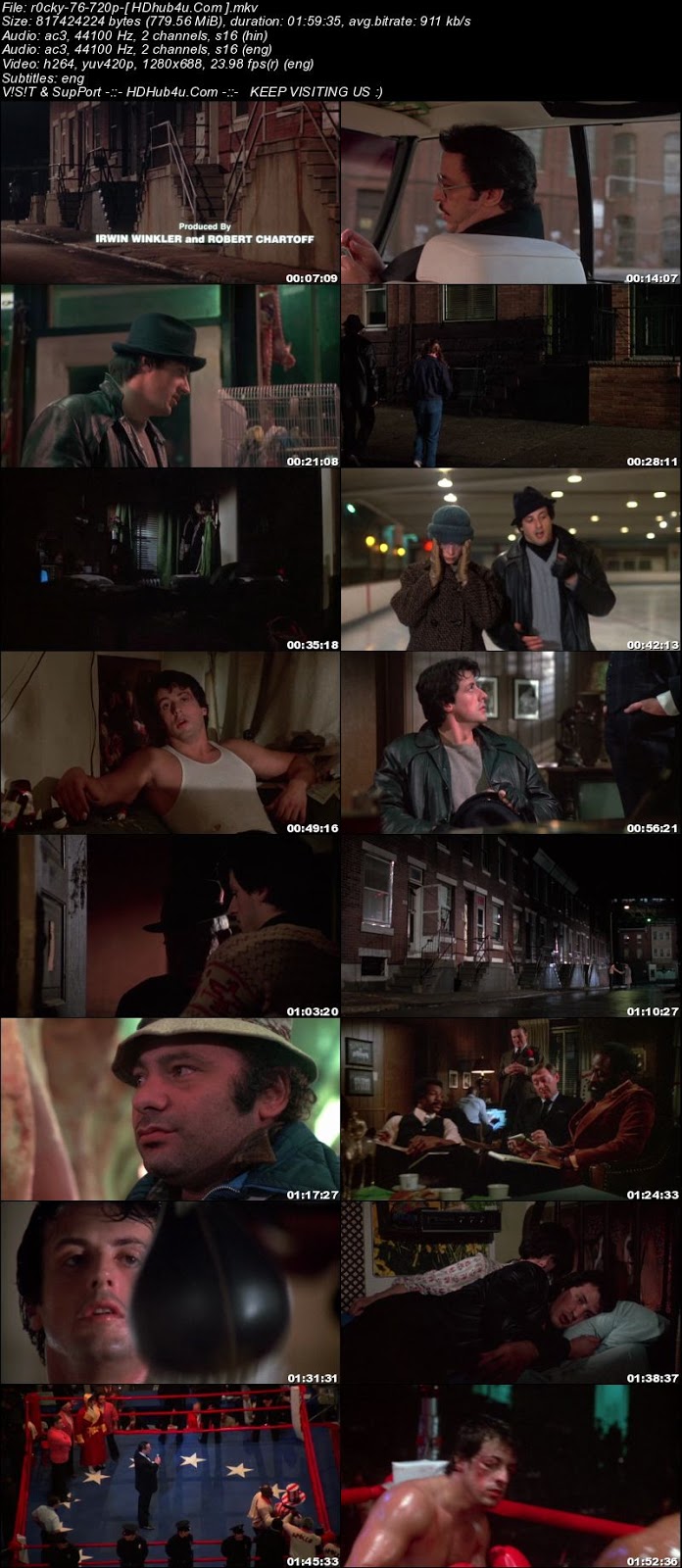 Rocky 1976 Hindi Dual Audio 720p BluRay Esub 750mb Download