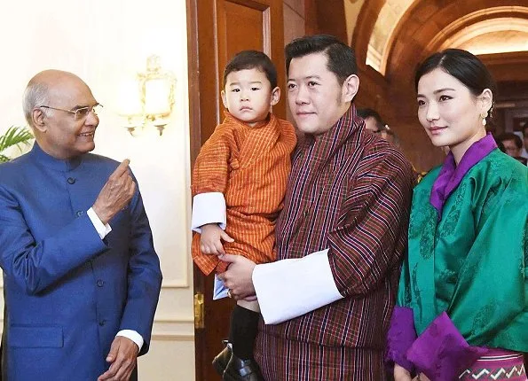 King Khesar Namgyal Wangchuck, Queen Jetsun Pema and Prince Jigme Namgyel Wangchuck visit New Delhi