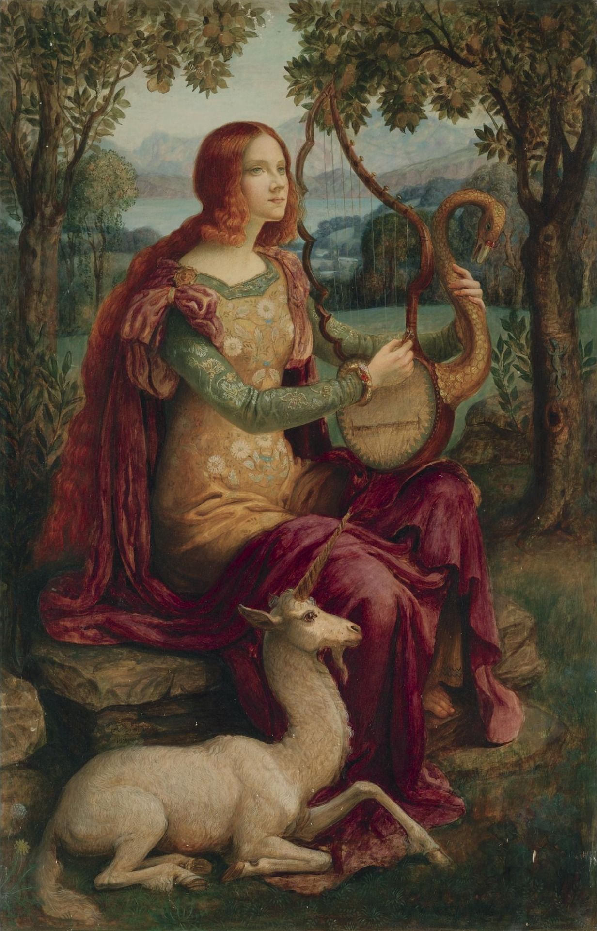 La dama y el unicornio. Obra de Armand Point (). La dama y el unicornio. Obra de Armand Point ().