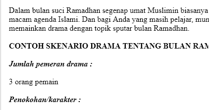 Contoh Naskah Drama 12 Pemain