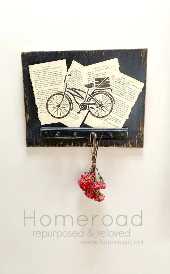DIY Stenciled Bicycle drying rack for flowers