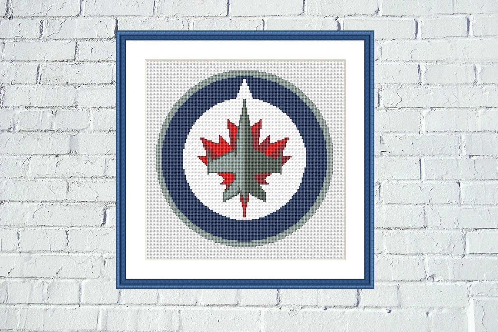 Tango Stitch easy cross stitch designs Winnipeg Jets logo cross stitch