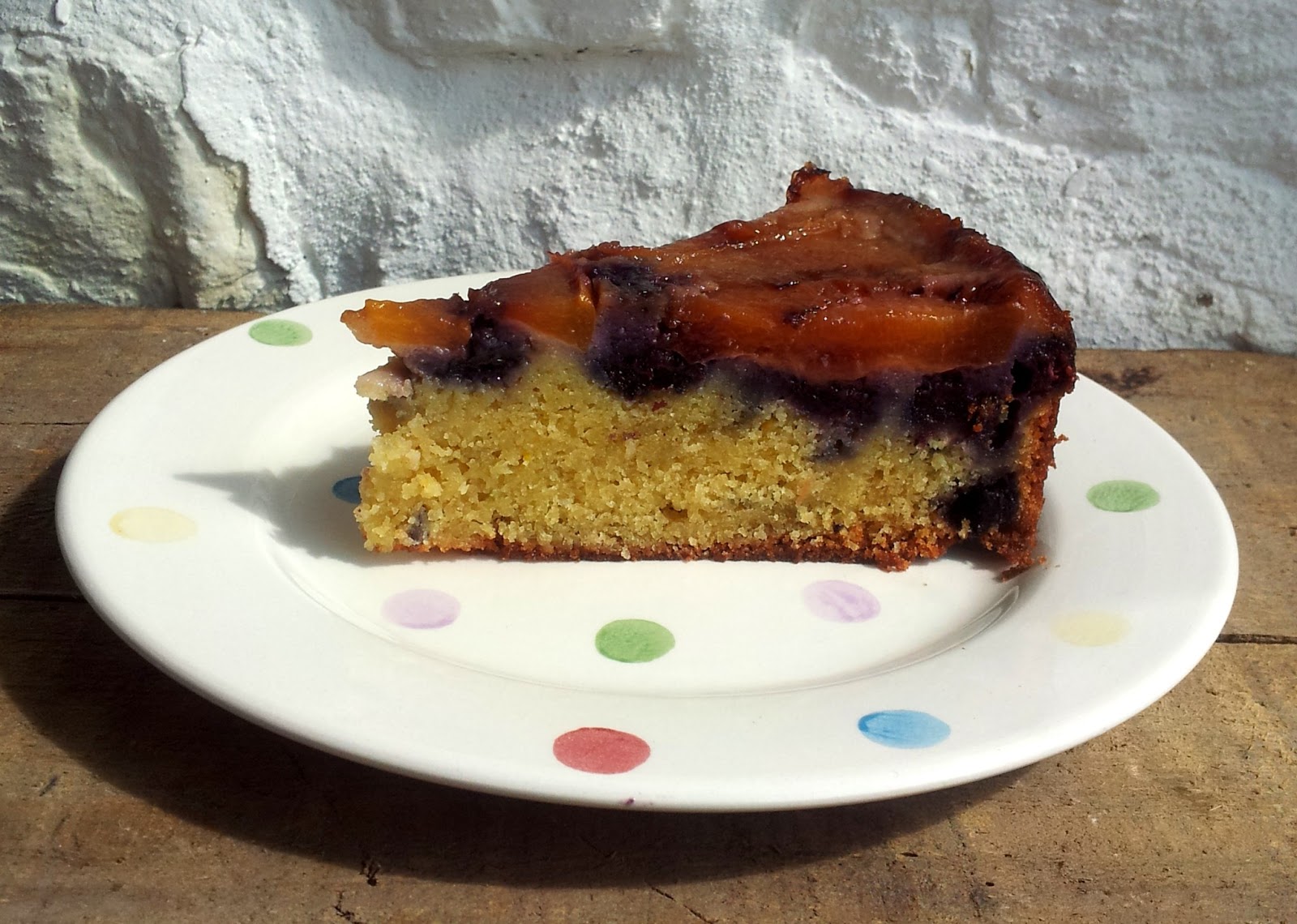 Charlie makes cakes Nectarine and blueberry upside down cake with