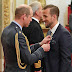 Harry Kane Receives His MBE from Prince William At Buckingham Palace