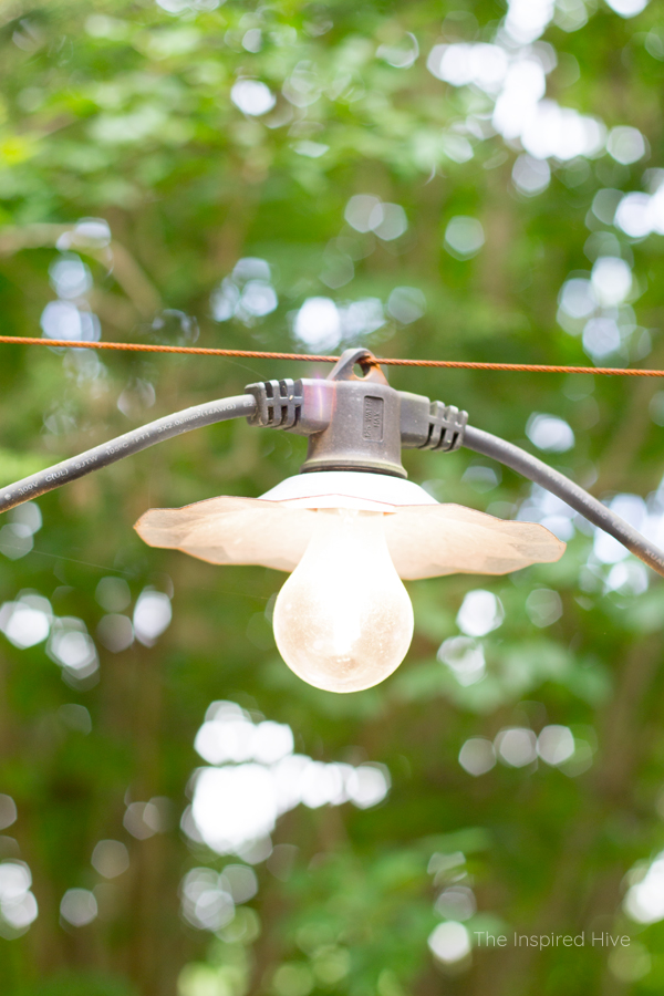 Use a wire to attach outdoor lighting.