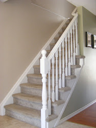 stair railings painted railing stairs staircase banister diy banisters painting interior posts indoor paint wood spindles carpet carpeted designs staircases