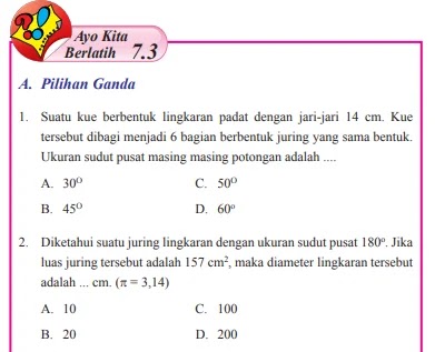 Kunci Jawaban Matematika Kelas 8 Ayo Kita Berlatih 7 3 Halaman 91 92 93 94 95 Bab 7 Lingkaran Wali Kelas Sd