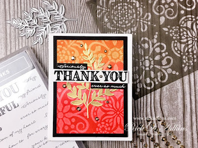 Learn about my Ink transfer stencil background card today for the Spot Challenge #165 Click here to learn more