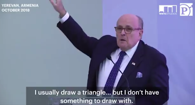 ``What was Giuliani invited to speak about? Cybersecurity and “technological breakthrough.”''