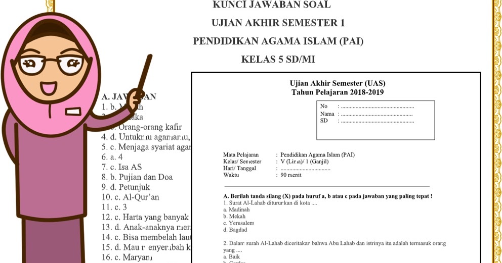 Soal Pas Pai Kelas 5 Sd Semester 1 Dan Kunci Jawaban Teori Dan Soal