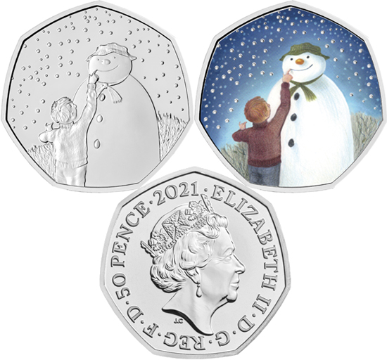 United Kingdom 50 pence 2021 - The Snowman