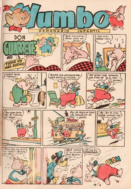Don Guarrete protagonizaba las historietas de la portadilla interior (Yumbo nº 2, 28-VIII-1953)