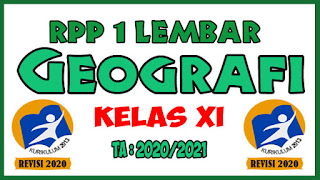 RPP 1 Lembar Lengkap Mata Pelajaran Geografi Kelas XI K13 Revisi