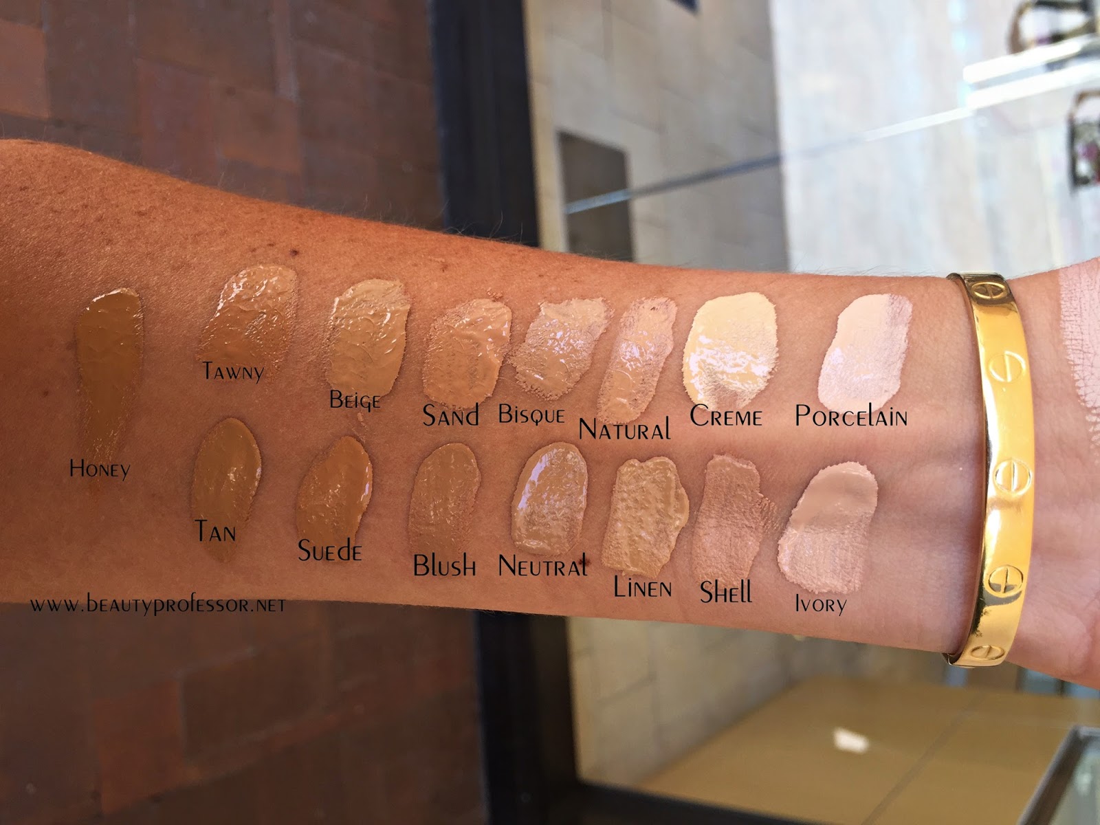 Foundation Files Swatches of All Shades of the New La Mer Soft Fluid