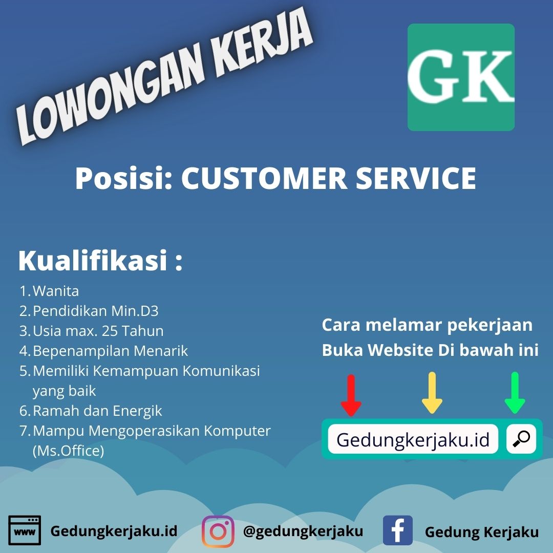 Info Loker CUSTOMER SERVICE PT PENDIDIKAN GANESHA OPERATION - Gedung