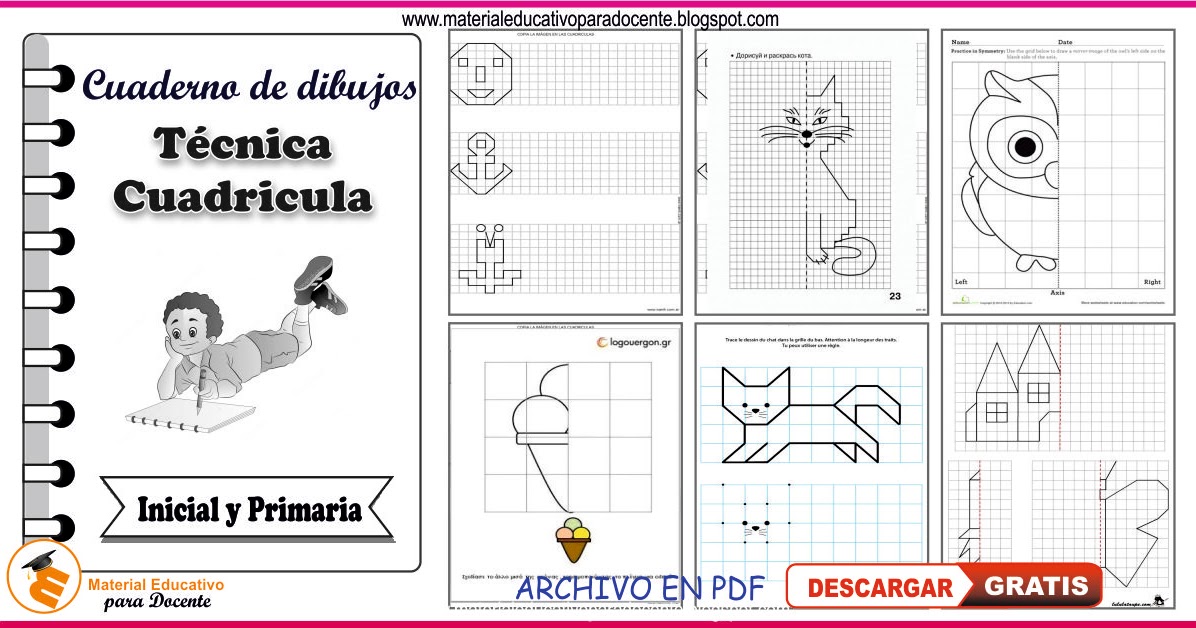 Material Educativo: 45 Ideas para realizar dibujos con la técnica de  cuadriculas