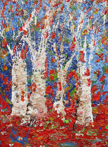 Trees on Blue and Red
