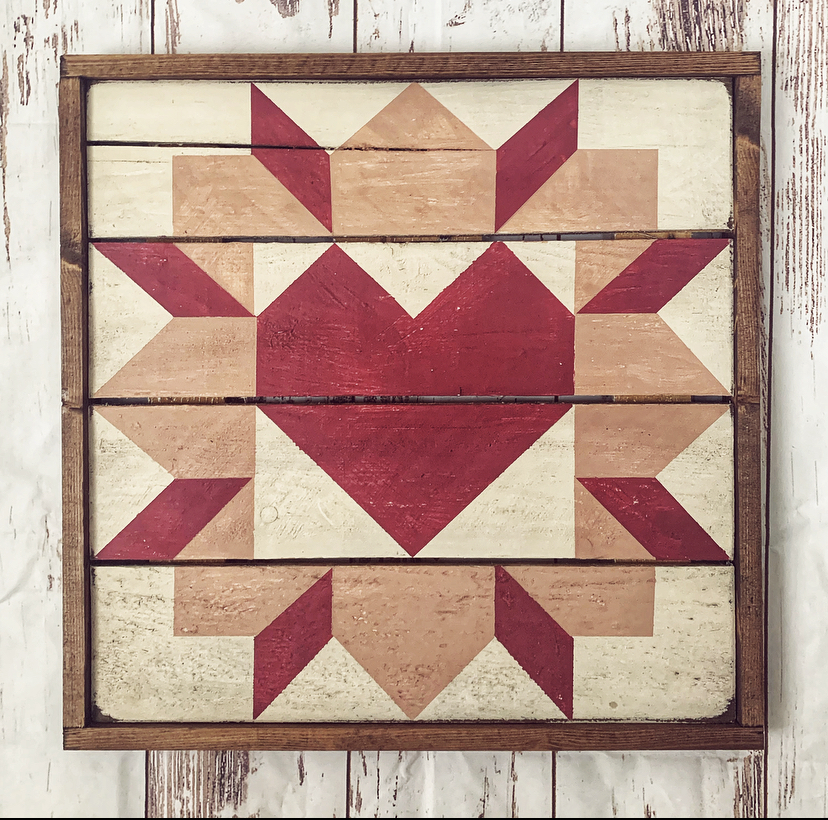 Tweetle Dee Design Co. Swoony Heart Barn Quilt