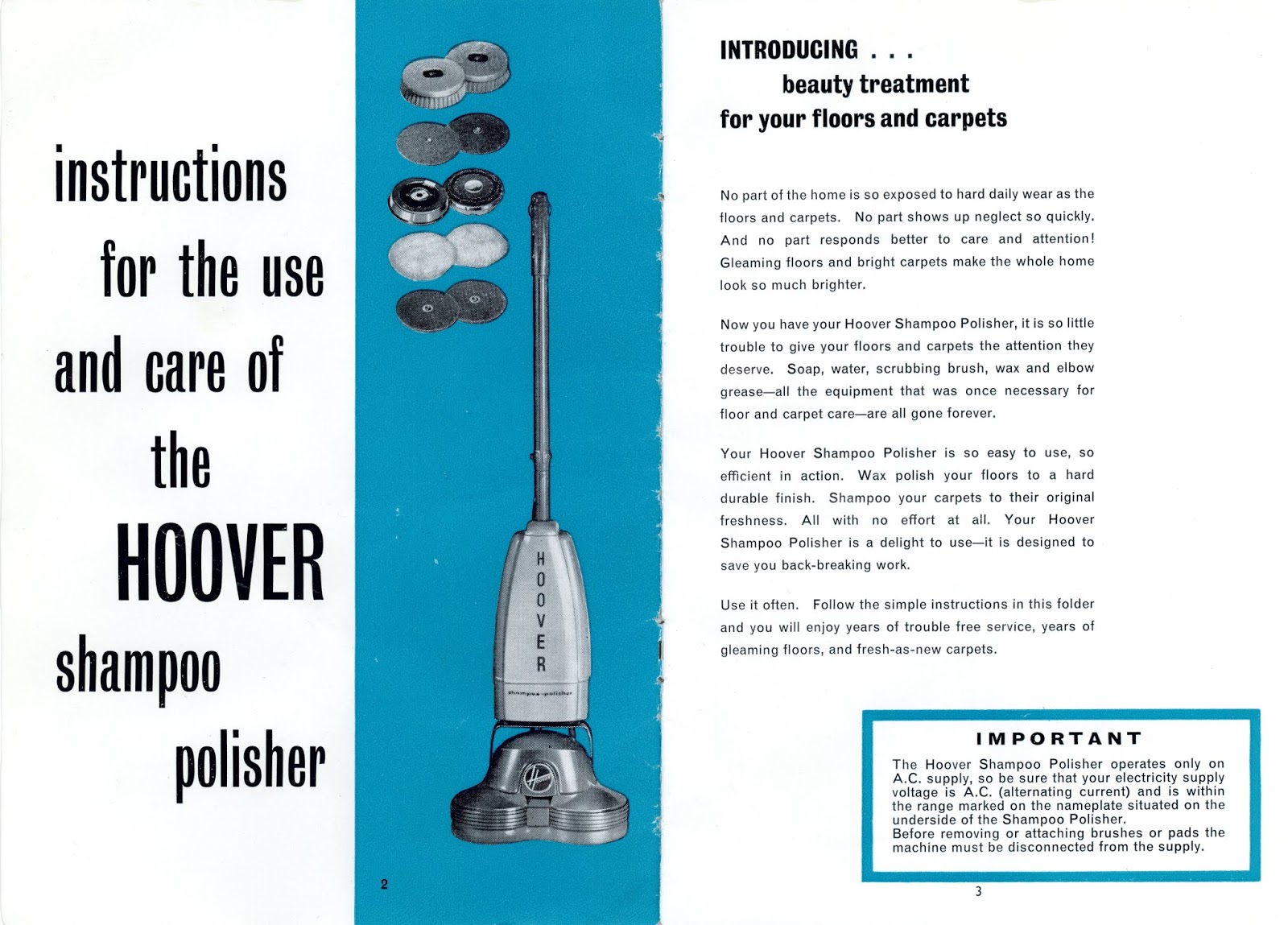 Hoover Electric Shampoo Polisher Instructions