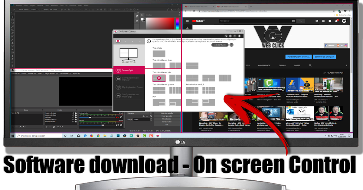 Como baixar e instalar o OnScreen Control Controle na tela/Monitor