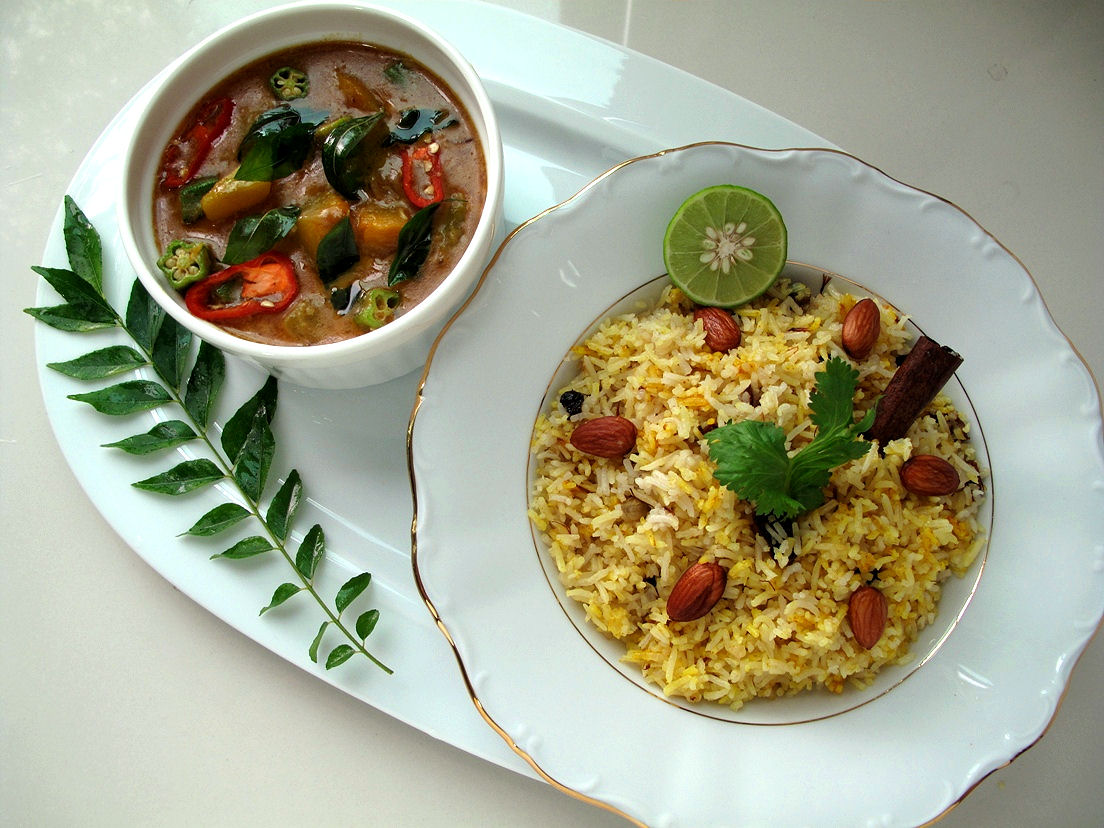 Foodiva's Kitchen Saffron Rice with Golden Raisins and Almonds for 'An