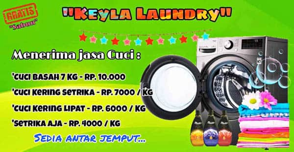 contoh desain spanduk laundry