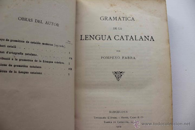 gramática, Pompeyo Fabra, lengua catalana, escrita en castellano