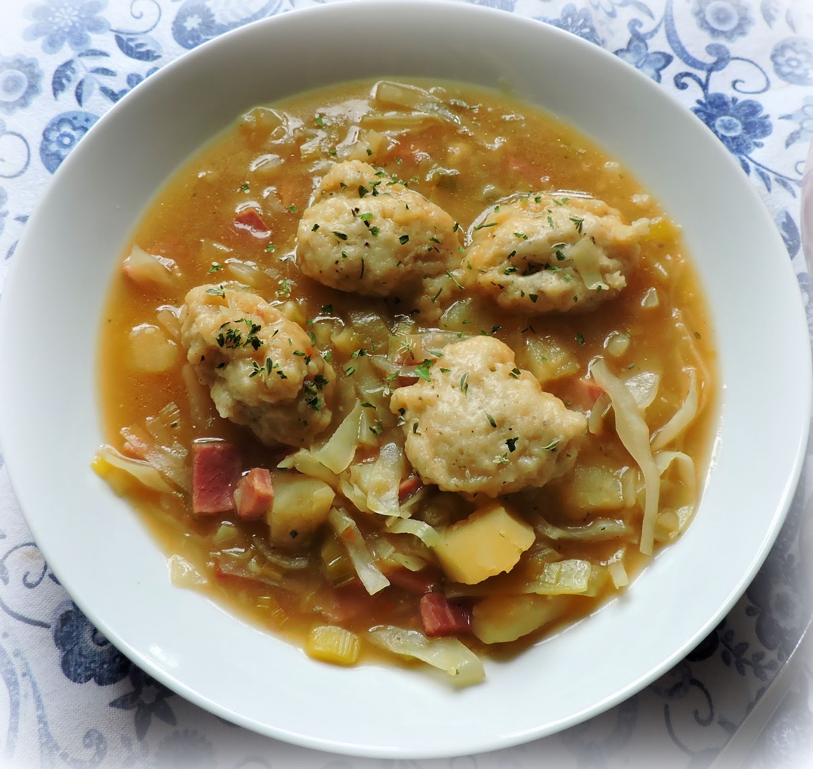 Cabbage & Ham Soup with Cheese Dumplings The English Kitchen