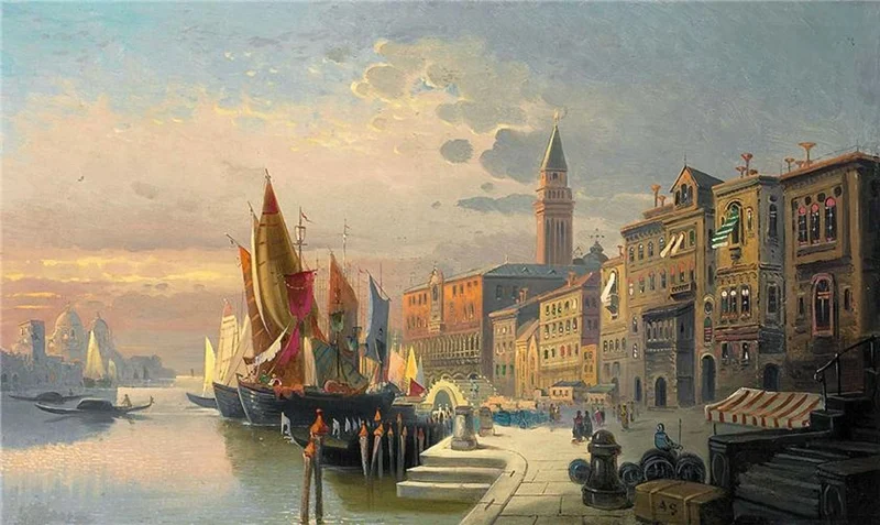 Karl Kaufmann 1843-1901 | Venetian Scene painter