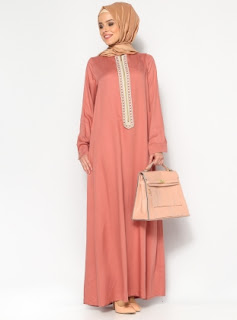 Dress muslim warna polos ceram