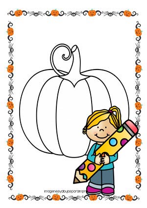 Dibujos de calabazas ???? de halloween para colorear-Colorear dibujos,letras,  Actividades infantiles
